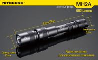 Фонарь Nitecore MH2A (Cree XM-L U2, 600 люмен, 6 режимов, 2xAA), комплект