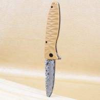 Нож складной Ganzo G620-Y2 (длина: 20.5cm, лезвие: 8.8cm) с травлением, песочный