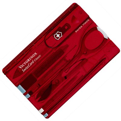 Набор Victorinox Swisscard (82х54х4мм, 10 функций), красный 0.7100.T ― fonarik.in.ua