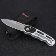 Нож складной Ganzo G718-W (длина: 17.5cm, лезвие: 7.2cm), металлик