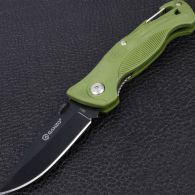 Нож складной Ganzo G611-G + свисток (длина: 19cm, лезвие: 7.5cm), хаки