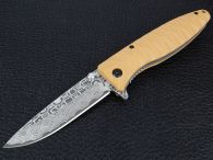 Нож складной Ganzo G620-Y2 (длина: 20.5cm, лезвие: 8.8cm) с травлением, песочный