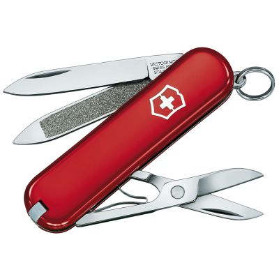 Нож складной, мультитул Victorinox Classic (58мм, 7 функций), красный 0.6203 ― fonarik.in.ua