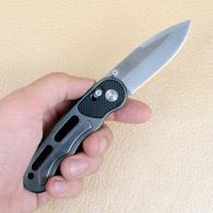 Нож складной Ganzo G718-G (длина: 17.5cm, лезвие: 7.2cm), серый