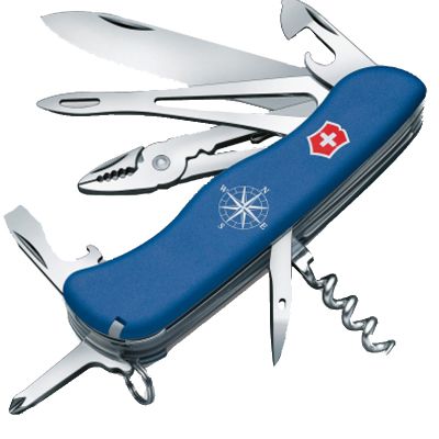 Нож складной, мультитул Victorinox Skipper (111мм, 17 функций), синий 0.9093.2W ― fonarik.in.ua