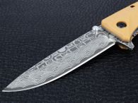 Нож складной Ganzo G620-Y2 (длина: 20.5cm, лезвие: 8.8cm) с травлением, песочный