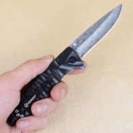 Нож складной Ganzo G620-B2 (длина: 20.5cm, лезвие: 8.8cm) с травлением, черный