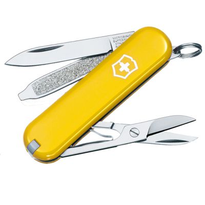 Нож складной, мультитул Victorinox Classic SD (58мм, 7 функций), желтый 0.6223.8 ― fonarik.in.ua