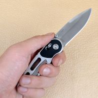 Нож складной Ganzo G718-W (длина: 17.5cm, лезвие: 7.2cm), металлик