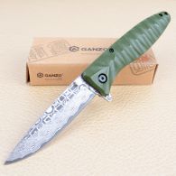 Нож складной Ganzo G620-G2 (длина: 20.5cm, лезвие: 8.8cm) с травлением, хаки