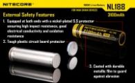 Аккумулятор литиевый Li-Ion 18650 Nitecore NL188 3.7V (3200mAh), защищенный