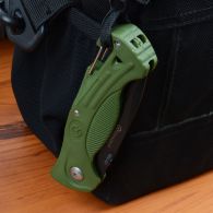 Нож складной Ganzo G611-G + свисток (длина: 19cm, лезвие: 7.5cm), хаки