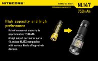 Аккумулятор литиевый Li-Ion 14500 Nitecore NL147 3.7V (750mAh), защищенный