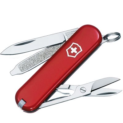 Нож складной, мультитул Victorinox Classic SD (58мм, 7 функций), красный 0.6223 ― fonarik.in.ua
