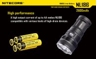 Аккумулятор литиевый Li-Ion 18650 Nitecore NL186 3.7V (2600mAh), защищенный