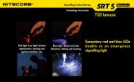 Фонарь Nitecore SRT5 Detective (Cree XM-L2 T6, 750 люмен, 8 режимов, 1x18650), серый