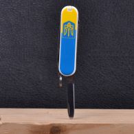 Нож складной, мультитул Victorinox Classic SD Ukraine Герб (58мм, 7 функций), желто-голубой 0.6223.7