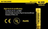 Аккумулятор литиевый Li-Ion 18650 Nitecore NL189 3.7V (3400mAh), защищенный