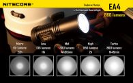 Фонарь Nitecore EA4 PIONEER (Cree XM-L U2, 860 люмен, 7 режимов, 4xAA), теплый белый