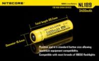 Аккумулятор литиевый Li-Ion 18650 Nitecore NL189 3.7V (3400mAh), защищенный