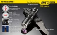 Фонарь Nitecore SRT3 Defender (Cree XM-L2 T6, 550 люмен, 8 режимов, 1xAA/14500/CR123A), серый