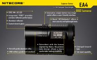 Фонарь Nitecore EA4 PIONEER (Cree XM-L U2, 860 люмен, 7 режимов, 4xAA), теплый белый