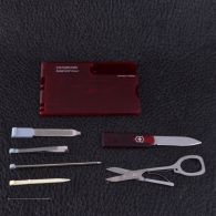 Набор Victorinox Swisscard (82х54х4мм, 10 функций), красный 0.7100.T