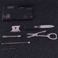 Набор Victorinox Swisscard Lite с фонариком (82х54х4мм, 12 функций), черный 0.7333.T3