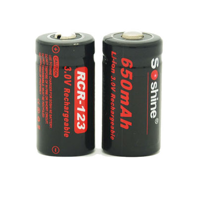 Аккумулятор литиевый Li-Ion CR123A / 16340 Soshine 3.0V (650mAh)