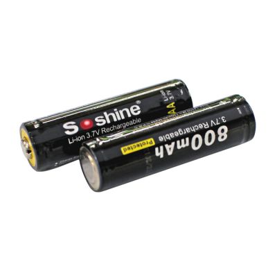 Аккумулятор литиевый Li-Ion 14500 Soshine 3.7V (800mAh), защищенный