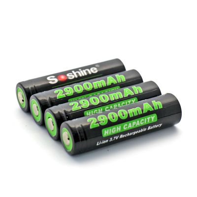 Аккумулятор литиевый Li-Ion 18650 Soshine (Panasonic) 3.7V (2900mAh), защищенный