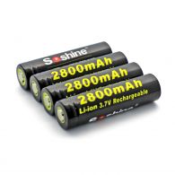 Аккумулятор литиевый Li-Ion 18650 Soshine 3.7V (2800mAh), защищенный