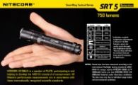 Фонарь Nitecore SRT5 Detective (Cree XM-L2 T6, 750 люмен, 8 режимов, 1x18650), черный