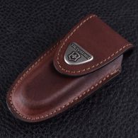 Чехол для ножей Victorinox (84-91мм, 2-4 слоя) на липучке, кожаный, коричневый 4.0533