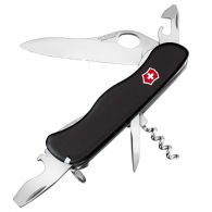 Нож складной, мультитул Victorinox Nomad One Hand (111мм, 11 функций), черный 0.8353.MW3