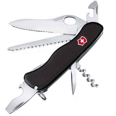 Нож складной, мультитул Victorinox Forester One Hand (111мм, 12 функций), черный 0.8363.MW3 ― fonarik.in.ua