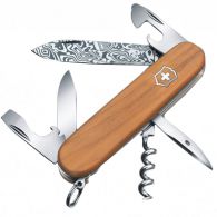 Нож складной, мультитул Victorinox Spartan Damascus (91мм, 12 функций), дерево 1.3601.J14