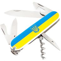 Нож складной, мультитул Victorinox Spartan Ukraine Герб (91мм, 12 функций), желто-голубой 1.3603.7R4
