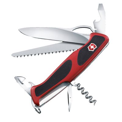 Нож складной, мультитул Victorinox Rangergrip 55 (130мм, 12 функций), красно-черный 0.9563.C ― fonarik.in.ua