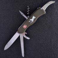Нож складной, мультитул Victorinox Hunter (111мм, 12 функций), зеленый 0.8873.4