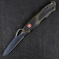 Нож складной, мультитул Victorinox Rangergrip 61 Onehand (130мм,11 функций),зелено-черный 0.9553.MC4