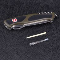 Нож складной, мультитул Victorinox Rangergrip 61 Onehand (130мм,11 функций),зелено-черный 0.9553.MC4
